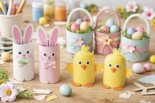 Non serve molto per iniziare. Colori acrilici o tempere, forbici, colla, cartoncini e qualche nastro sono più che sufficienti